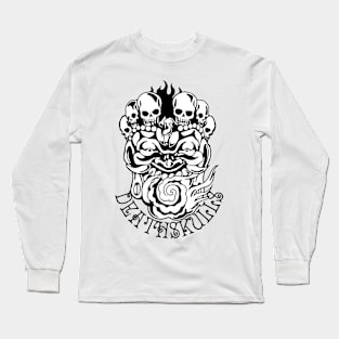 Skull Art Design with Demon Long Sleeve T-Shirt